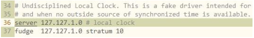 图 4. ntpd 允许使用系统时钟作为时钟源